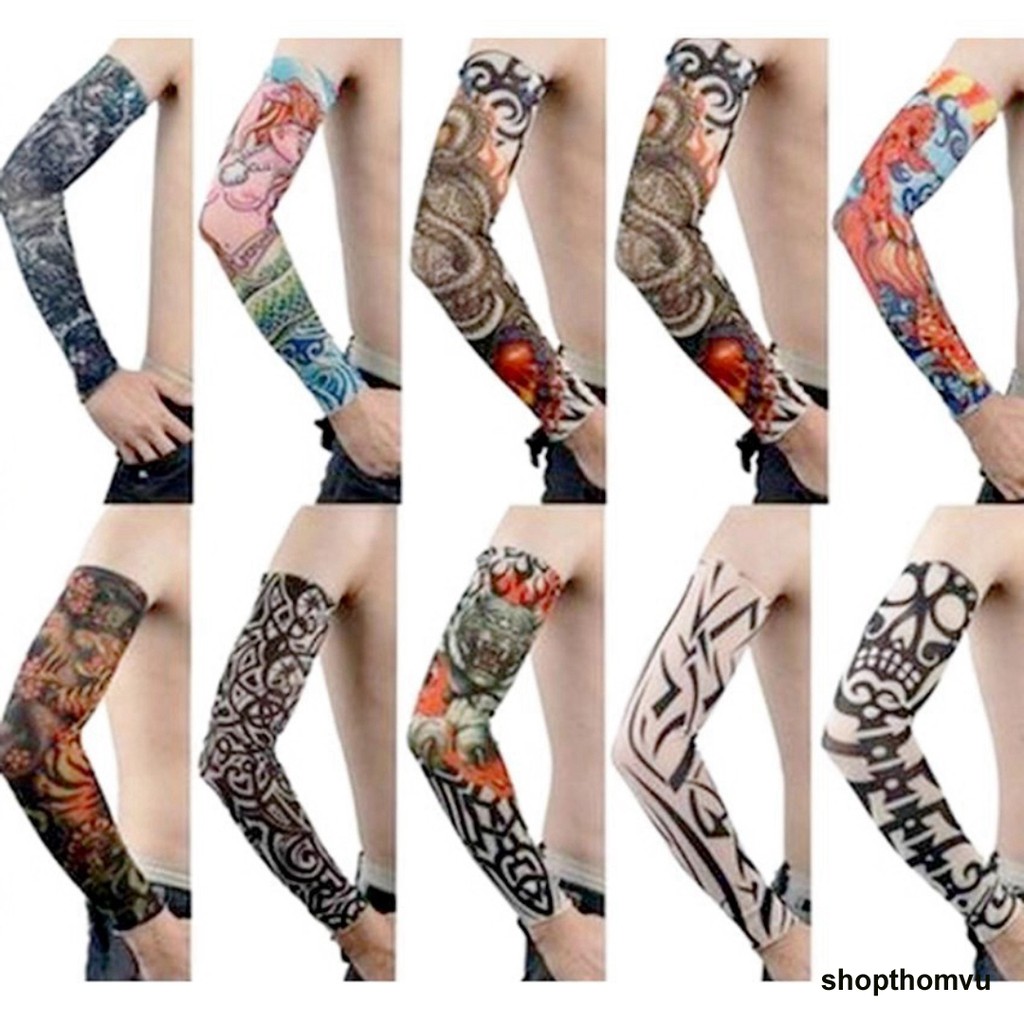 Găng Tay Chống Nắng Hình Săm Cho Nam Đi Phượt Tatoo-Găng tay hình xăm (1 đôi GIAO MẪU NGẪU NHIÊN)