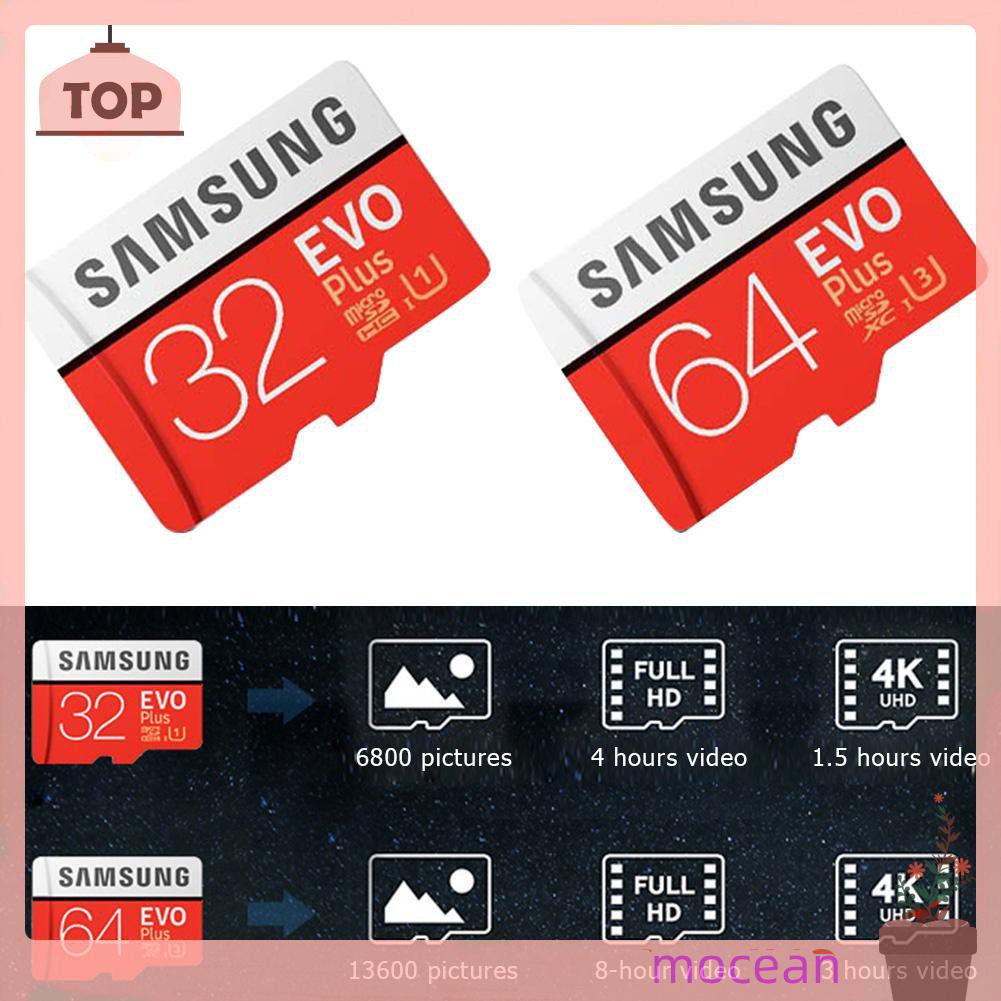 Mocean Samsung EVO+ TF Memory Card UHS-I HS 4K Micro SD Card for Phone Carcorder