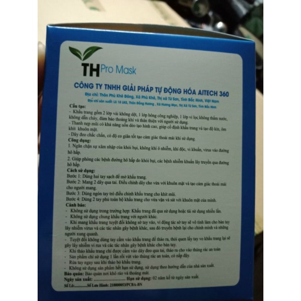 Khẩu trang TH Pro mask N95+ 5 lớp KHÔNG van (1 hộp 20 cái) | BigBuy360 - bigbuy360.vn