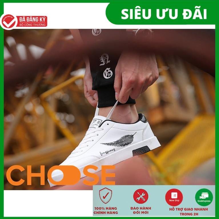 Giày Nam Choose Giày Thể Thao Bata Nam Họa Tiết Lông Vũ Ấn Tượng, Phong Cách Hàn Quốc GK6K6 GHO