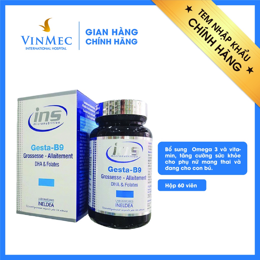 [Toàn quốc] Gesta B9 - Viên uống cung cấp DHA và Acid Folic cho phụ nữ mang thai tại Vinmec