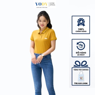 Áo Polo Nữ YODY Pique Mắt Chim Phối Bo, Áo Cộc Tay Có Cổ Thoáng Mát Mã SKU: APN3340