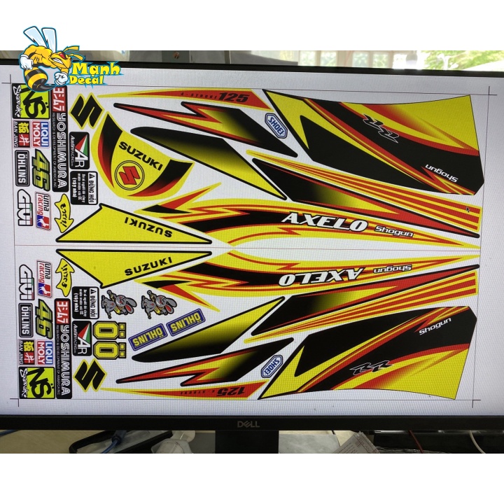Ten rời xe axelo vàng đen