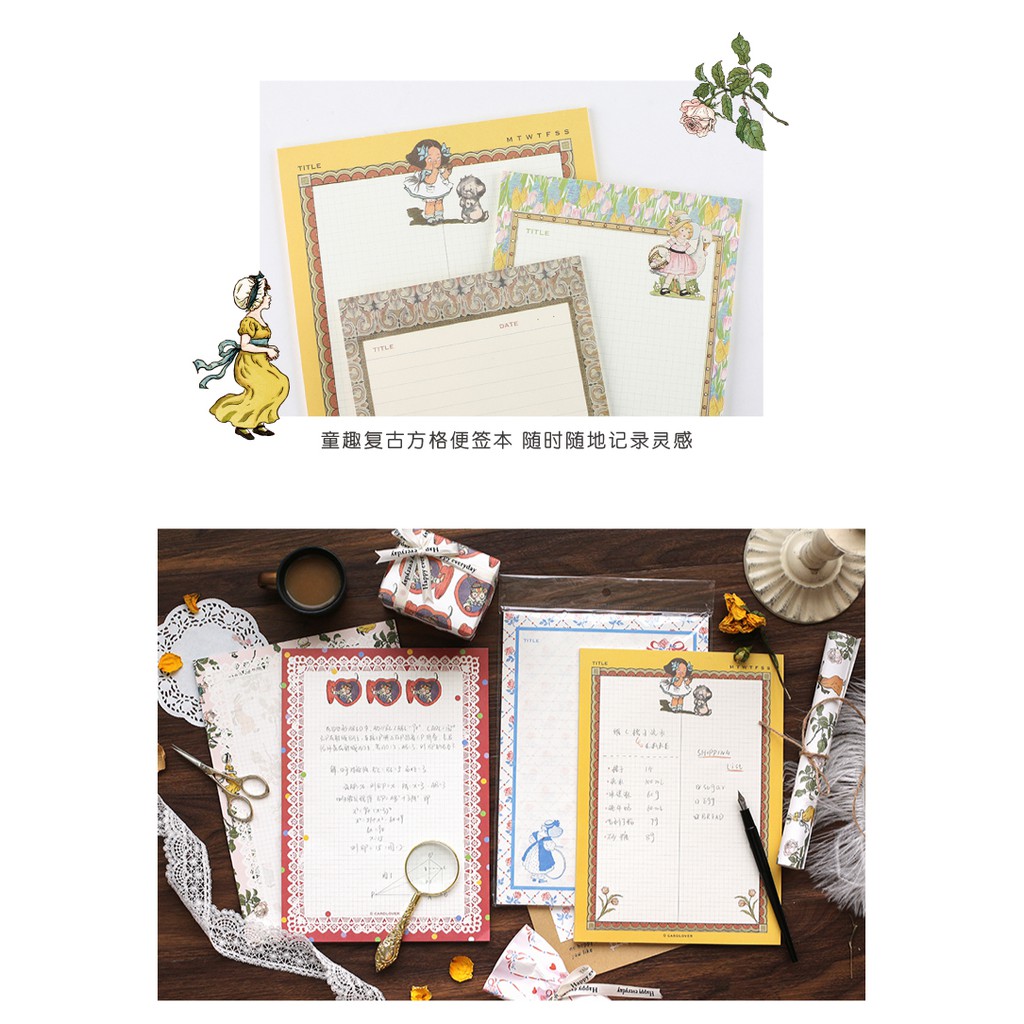 Giấy Note Ghi Chú Ruột Giấy Refill B5 A5 Vintage JIYU - Small Lovely Note Theater Trang Trí Sổ Bullet Journal Hàn Quốc