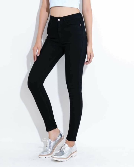 Quần jeans Skinny đen trơn vnxk