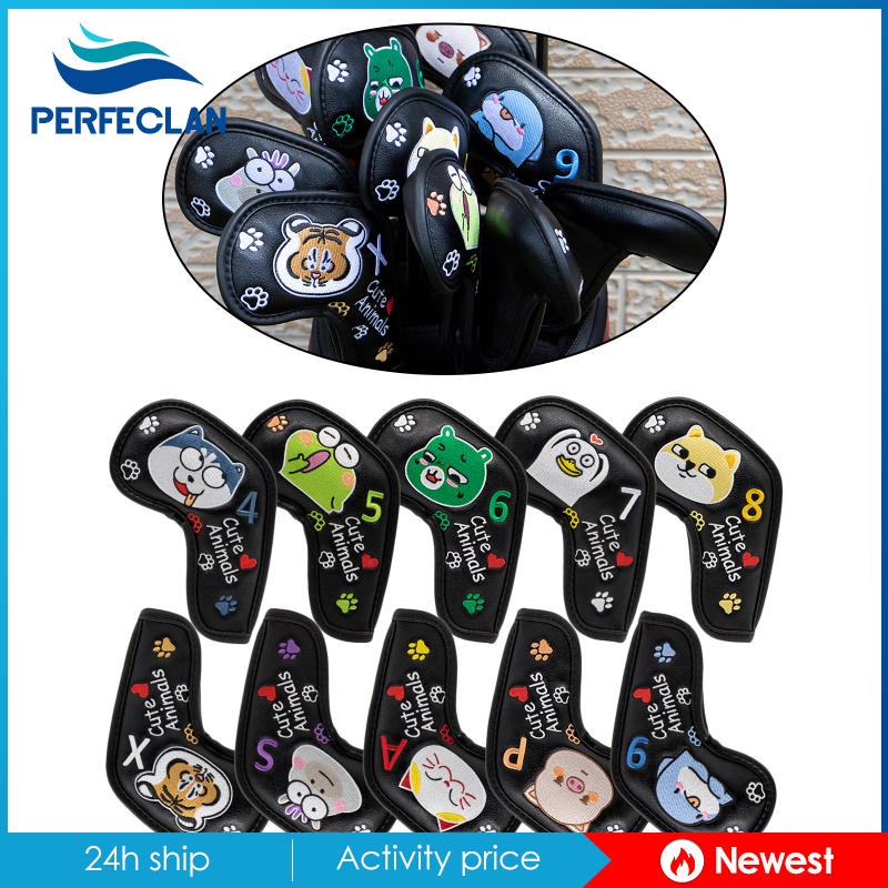 Set 10 Vỏ Bọc Đầu Gậy Đánh Golf Màu Trắng 4 5 6 7 8 9 P A S X