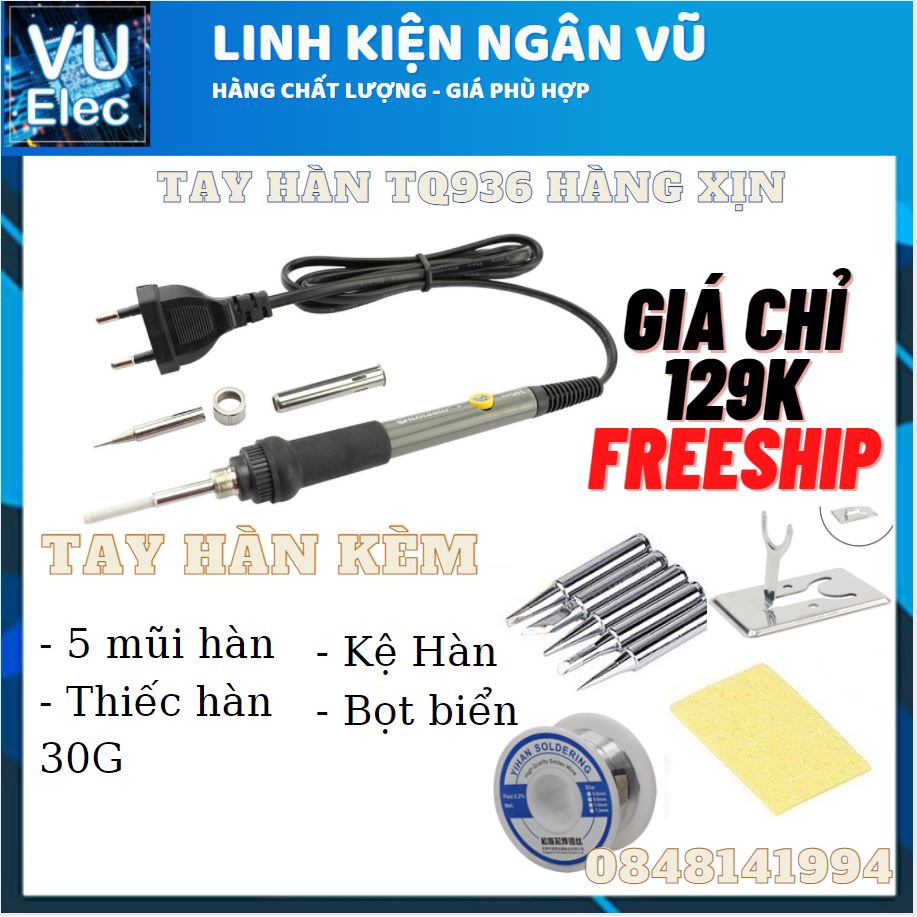 [BẢO HÀNH 6T] Mỏ hàn thiếc Mỏ Hàn Điều Chỉnh Nhiệt Độ TQ936-60W 220V, Tay hàn 936 chỉnh nhiệt bảo hành 6T