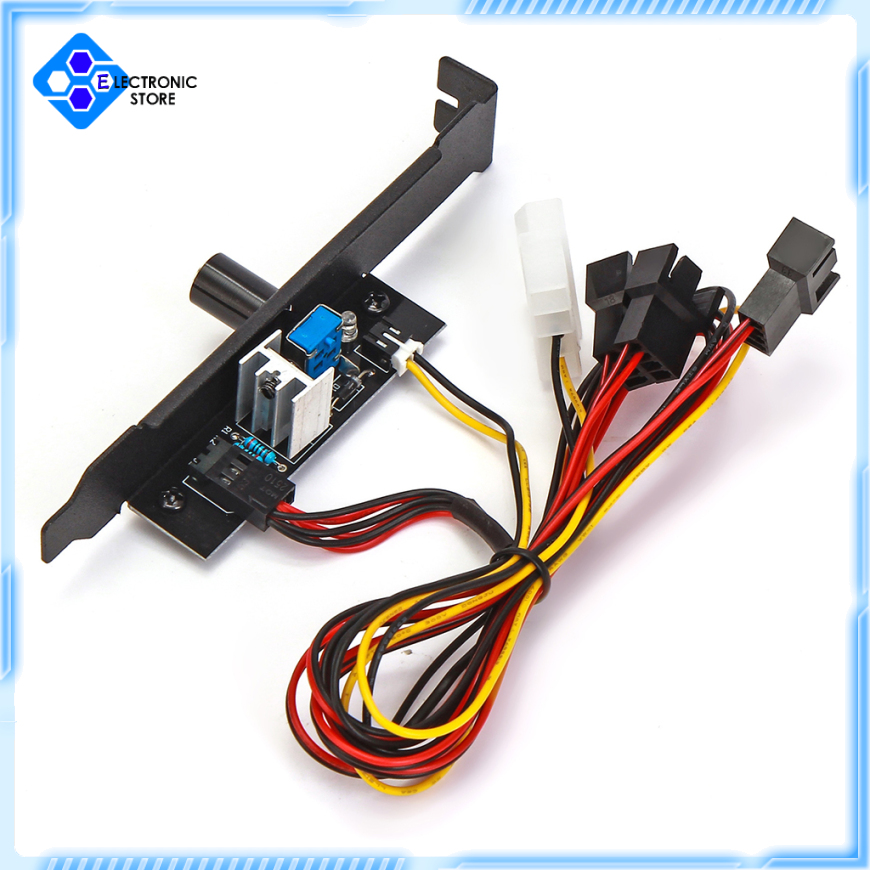 [Electronic store]3 Channels PC Cooling Fan Speed Controller Governor PCI Bracket 12V Power