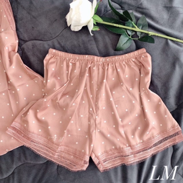 SÉT BỘ MẶC NHÀ CHẤM BI CHẤT ĐẸP MS18377