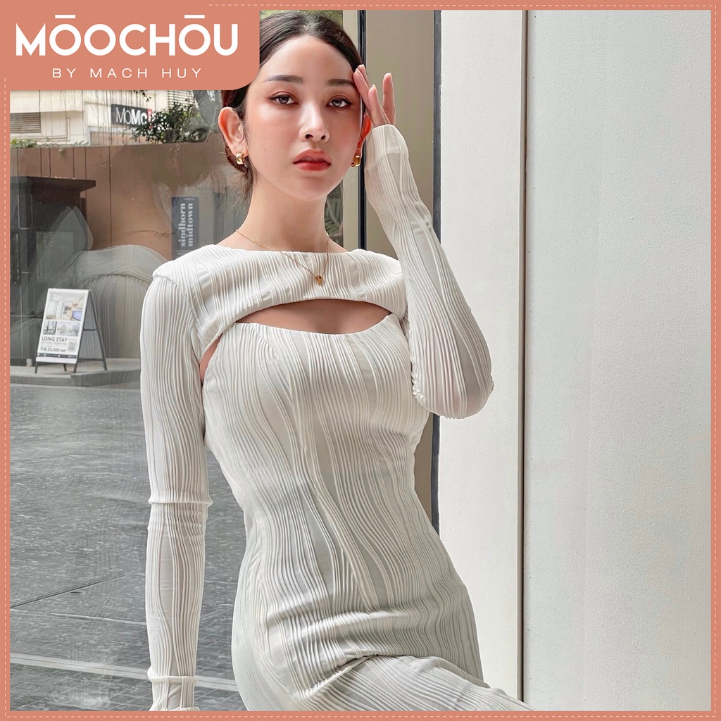 ĐẦM ÔM DÁNG DÀI TAY THÁO RỜI THANH LỊCH CAMILE DRESS - MOOCHOU