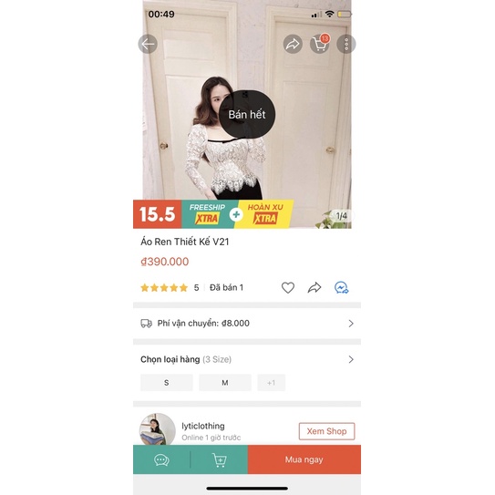 Áo ren thiết kế riêng sale lỗ