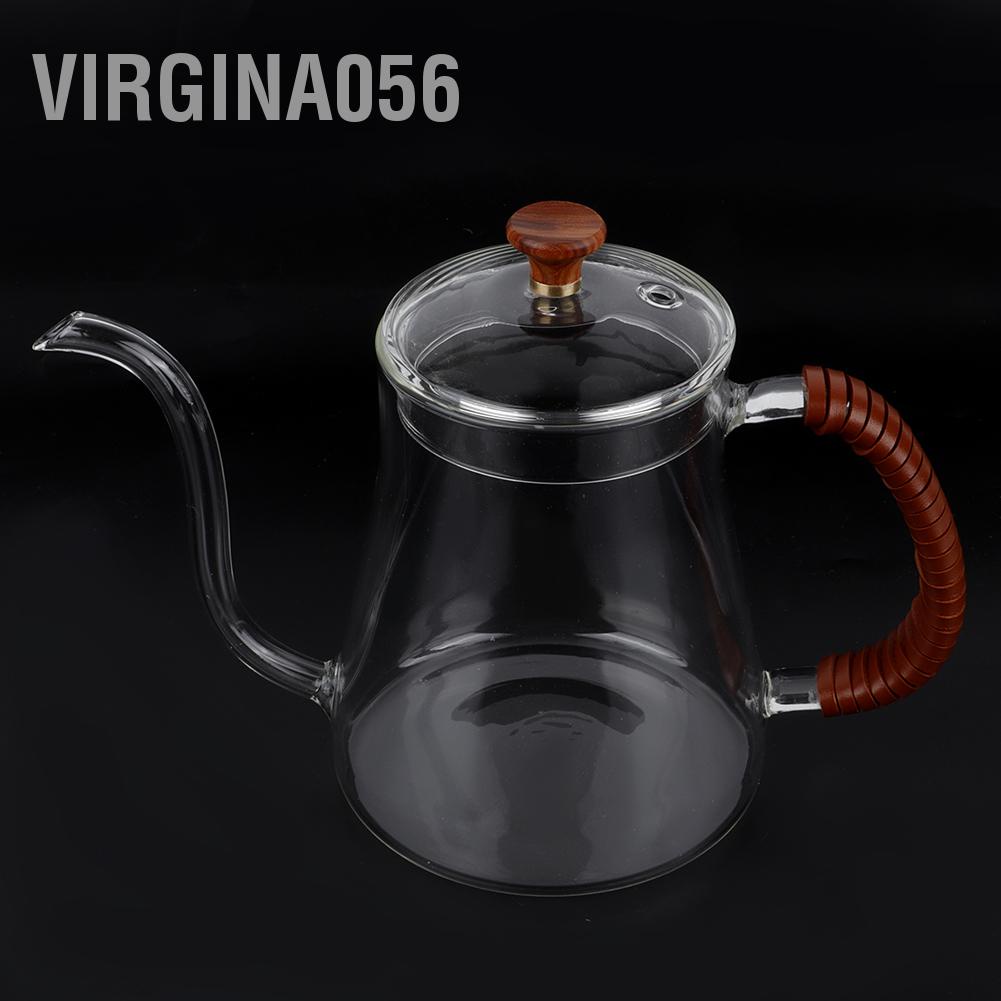 💯Hot Deals😁Thickened Glass Gooseneck Kettle Tea Pour Over Coffee Dripper 600ML💖Spot Express💖Virgina056