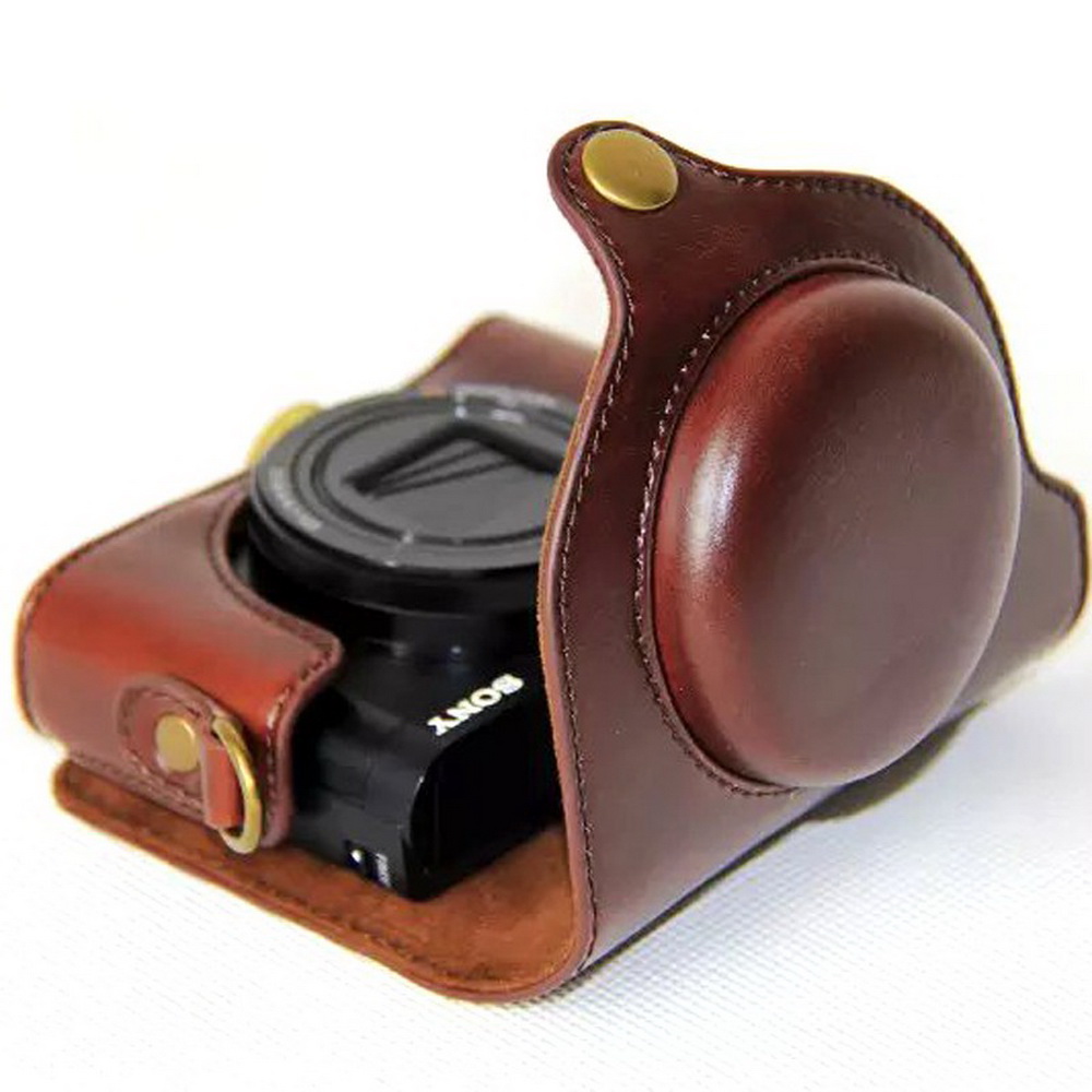 Túi Da Pu Đựng Máy Ảnh Sony HX90 WX500 HX90V Kèm Dây Đeo