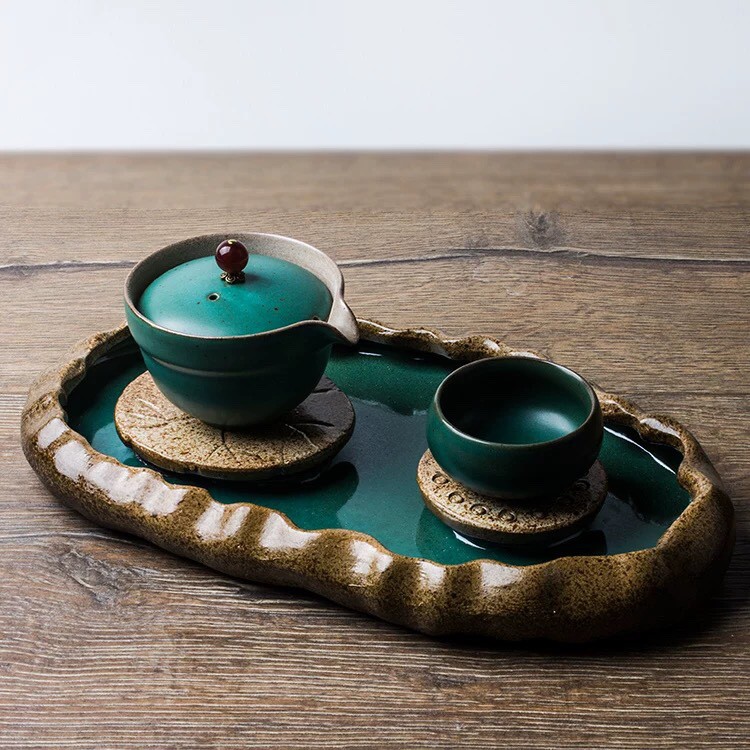 Thuyền trà gốm đài sen