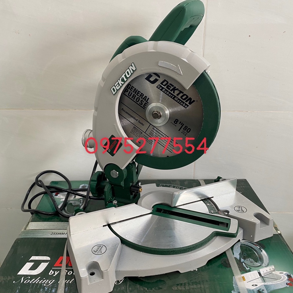 Máy cắt nhôm DK-210 -công suất 1500W- có nghiêng- có laze soi mạch- tặng kèm lưỡi