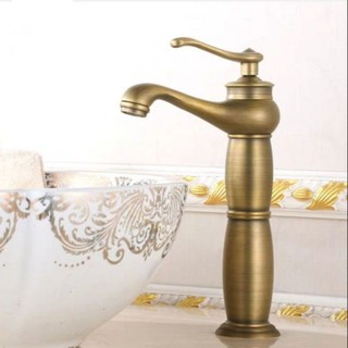 Vòi lavabo đồng thau cổ điển dáng Đèn thần