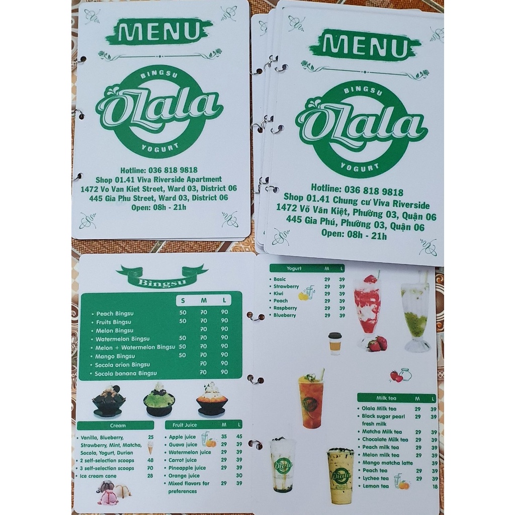 In Menu thẻ nhựa PVC