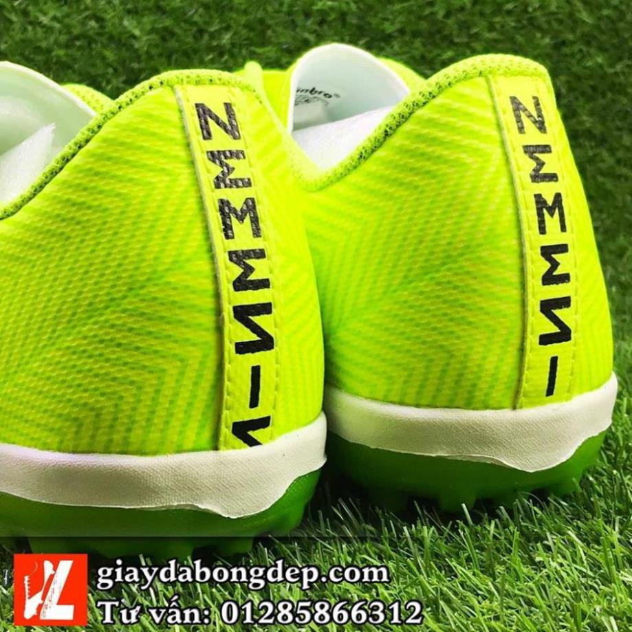 XẢ KHO Giày đá bóng giày đá banh NEMEZIZ MESSl xanh chuối dạ quang, đã khâu mũi, siêu nhẹ và bền ,