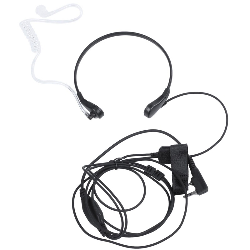 [New]1 Pcs Throat Mic PTT Earpiece for Kenwood  UV-5R & 1 Pcs Radio Handheld Microphone Speaker MIC