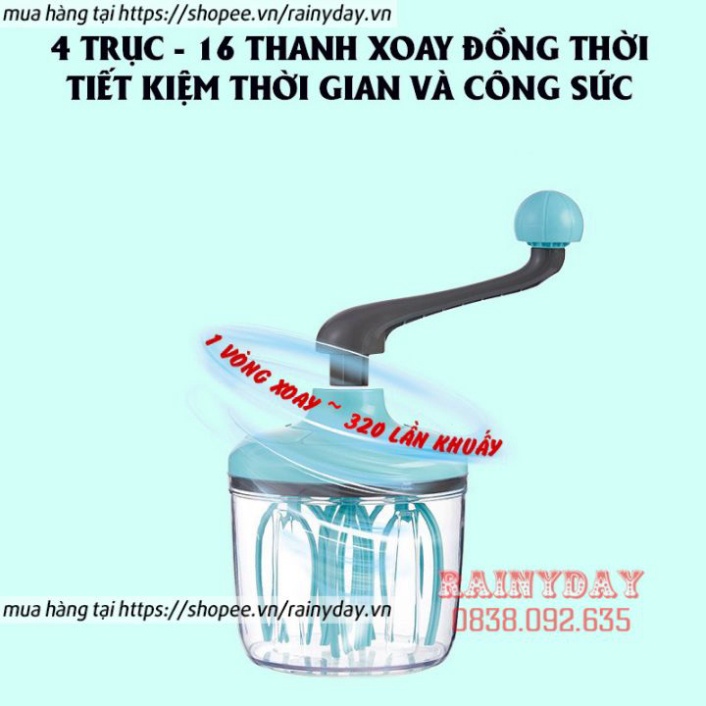 Máy đánh trứng bằng tay, máy đánh kem trứng quay tay thủ công dụng cụ trộn bột làm bánh đa năng