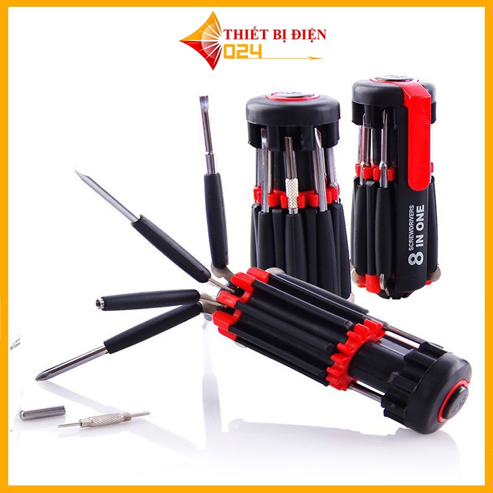 Tua vít đa năng GADO tô vít 8 chức năng có đèn led hỗ trợ sửa chữa khu vực tối