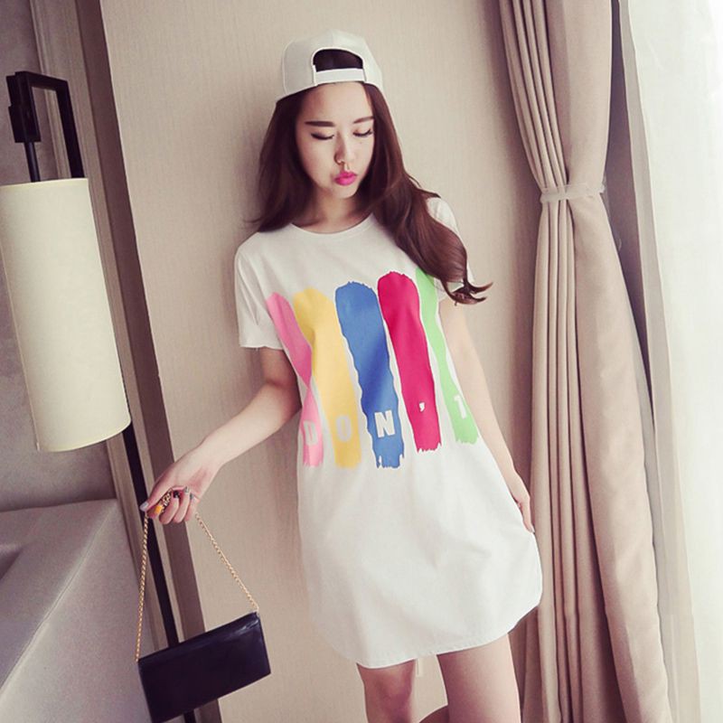 FREESHIP ĐƠN 99K_ Đầm tay ngắn cổ tròn hoạ tiết in thời trang mùa hè cho phái nữ