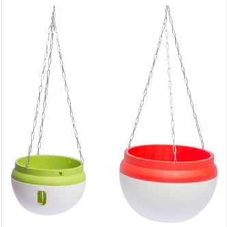 Chậu Nhựa Tự Dưỡng 2 Lớp Kèm Dây Xích Treo Thoát Nước thông minh (2 size)