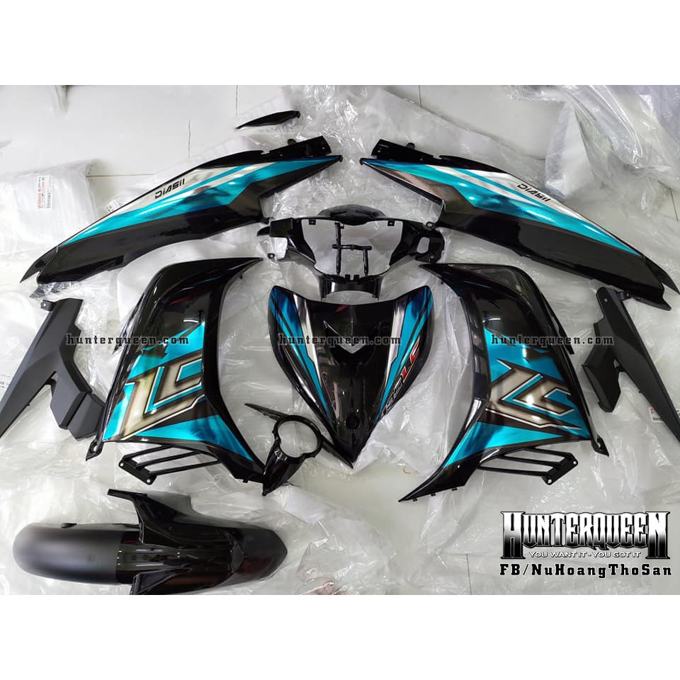 Tem rời Exciter 2011 - Chất liệu crom - LC 2017 xe đen - Tùy chỉnh theo yêu cầu