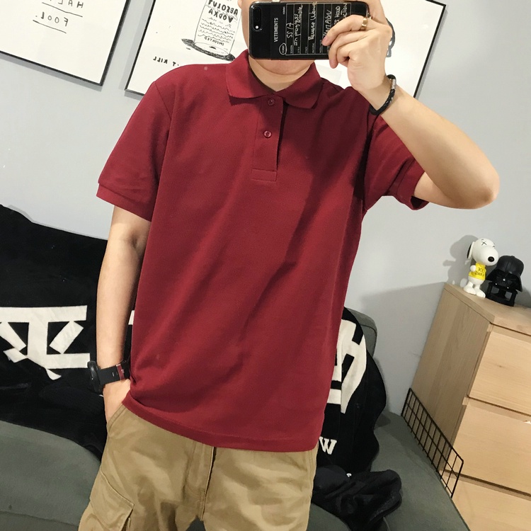 Áo POLO màu ĐỎ ĐÔ - Áo phông Trơn Nam Nữ,ngắn tay có cổ,vải cao cấp không xù,co dãn 4 chiều. Nhận IN ẤN theo yêu cầu