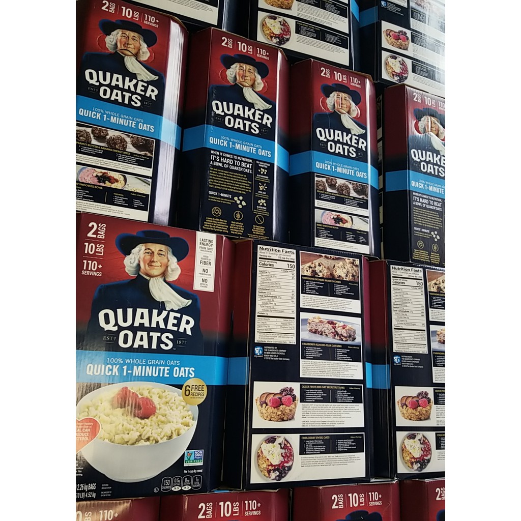 [Hàng mới 2021] Yến Mạch Mỹ Quaker Oats Quick 1-Minute 4,52kg