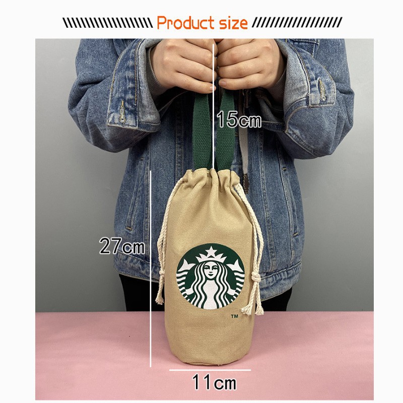 Túi Đựng Bình Nước Starbuck Xách Tay Tiện Dụng