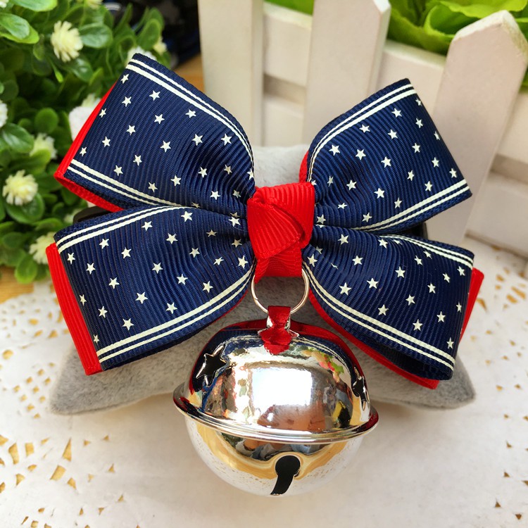 Vòng cổ nơ kèm chuông lớn cho chó mèo