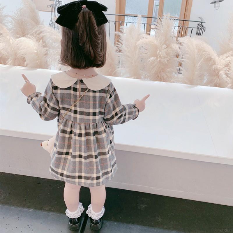 Bộ 2 Đầm Sọc Ca Rô Và Áo Khoác Xinh Xắn Dành Cho Bé Gái