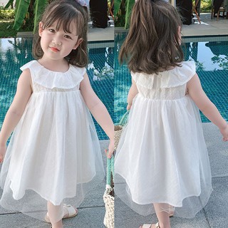 Đầm Cổ Lá Sen Cho Bé Gái