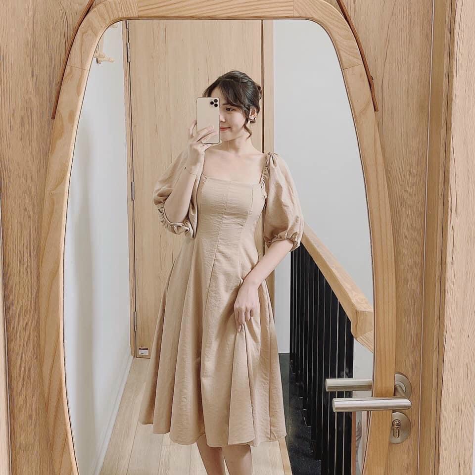 Đầm dự tiệc dáng xòe tay phồng sang trọng Lenin Dress