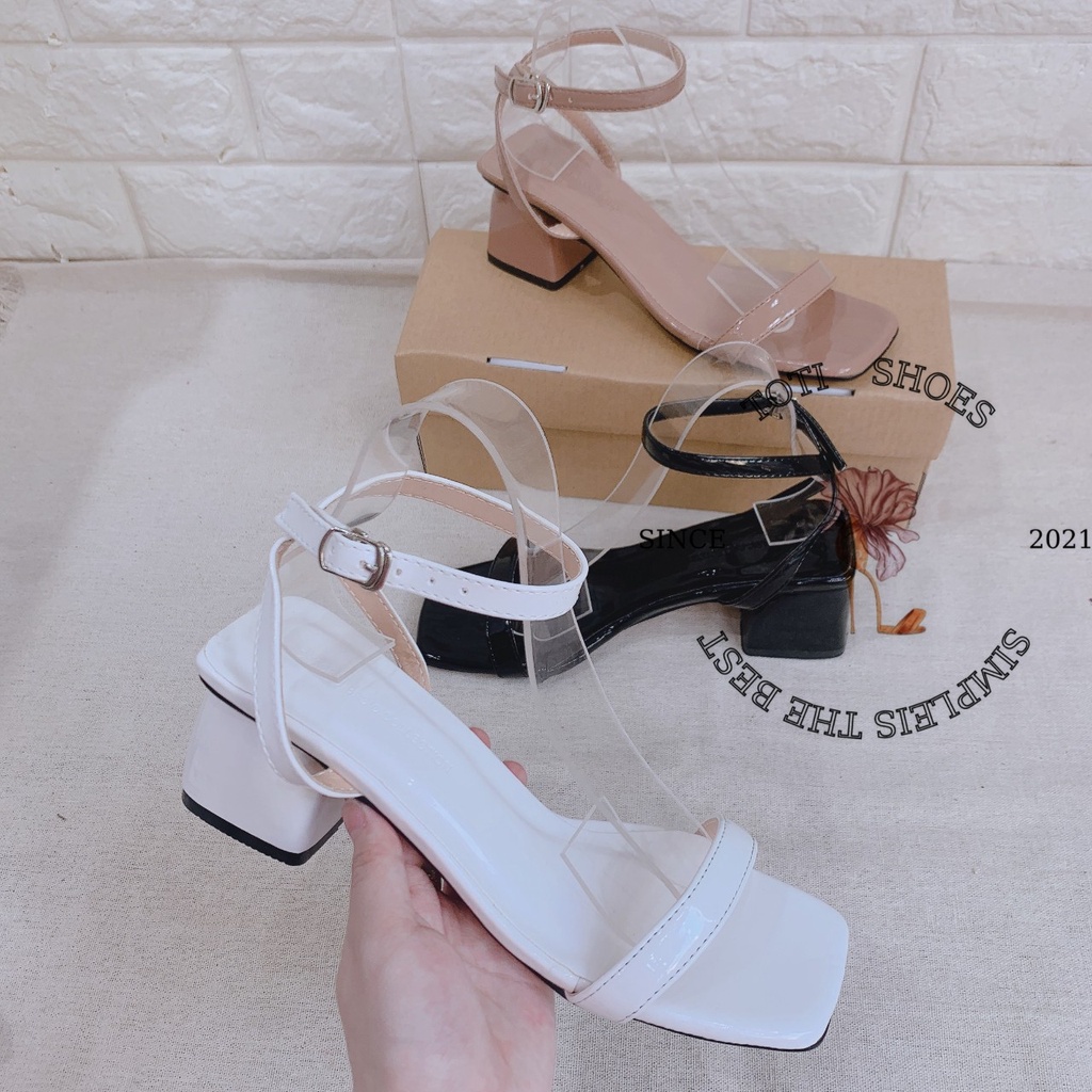 GIÀY CAO GÓT TOTIIE SHOES - SANDAL GÓT VUÔNG 5CM - GIÀY NỮ QUAI NGANG MŨI VUÔNG - SANDAL CAO GÓT HỞ HẬU - G1902090