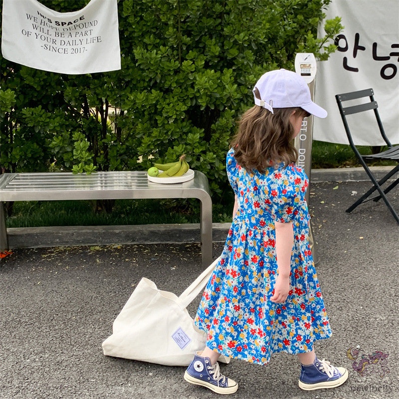 Đầm Công Chúa In Hoa Kiểu Hàn Quốc Thời Trang Mùa Hè Cho Bé Gái