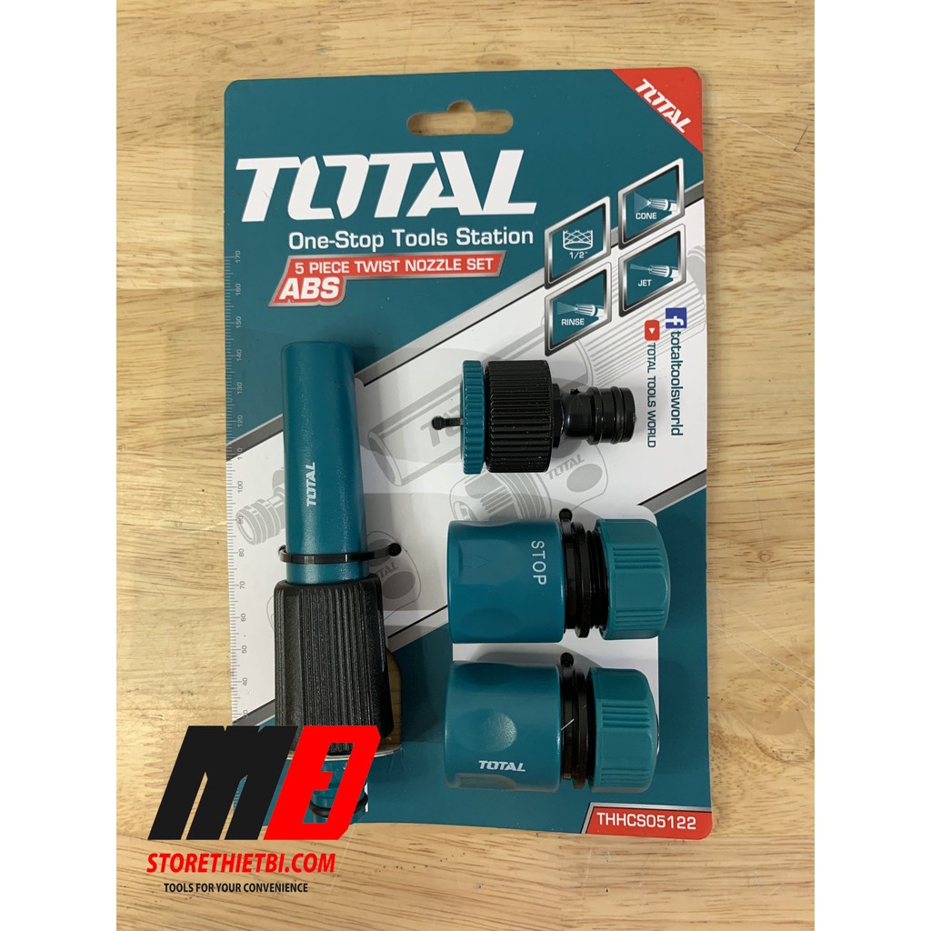 Bộ 5 khớp nối và vòi xịt cao cấp TOTAL / THHCS05122 /