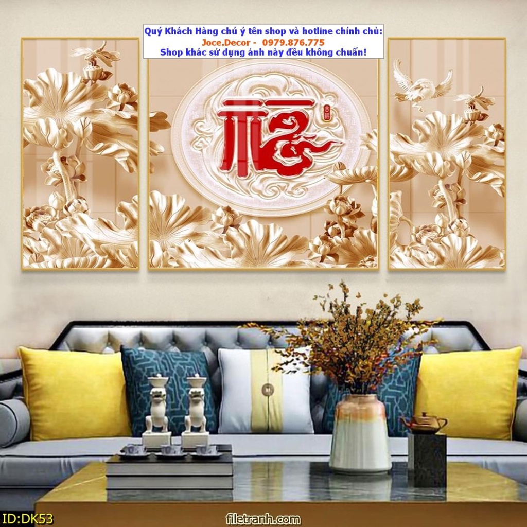 Tranh tráng gương in UV 5D Mica bóng mịn C9, tranh treo tường phòng khách bền đẹp 40 năm Ko phai màu