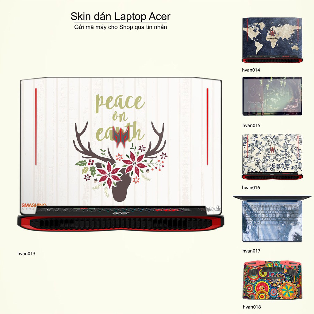 Skin dán Laptop Acer in hình Hoa văn nhiều mẫu 3 (inbox mã máy cho Shop)