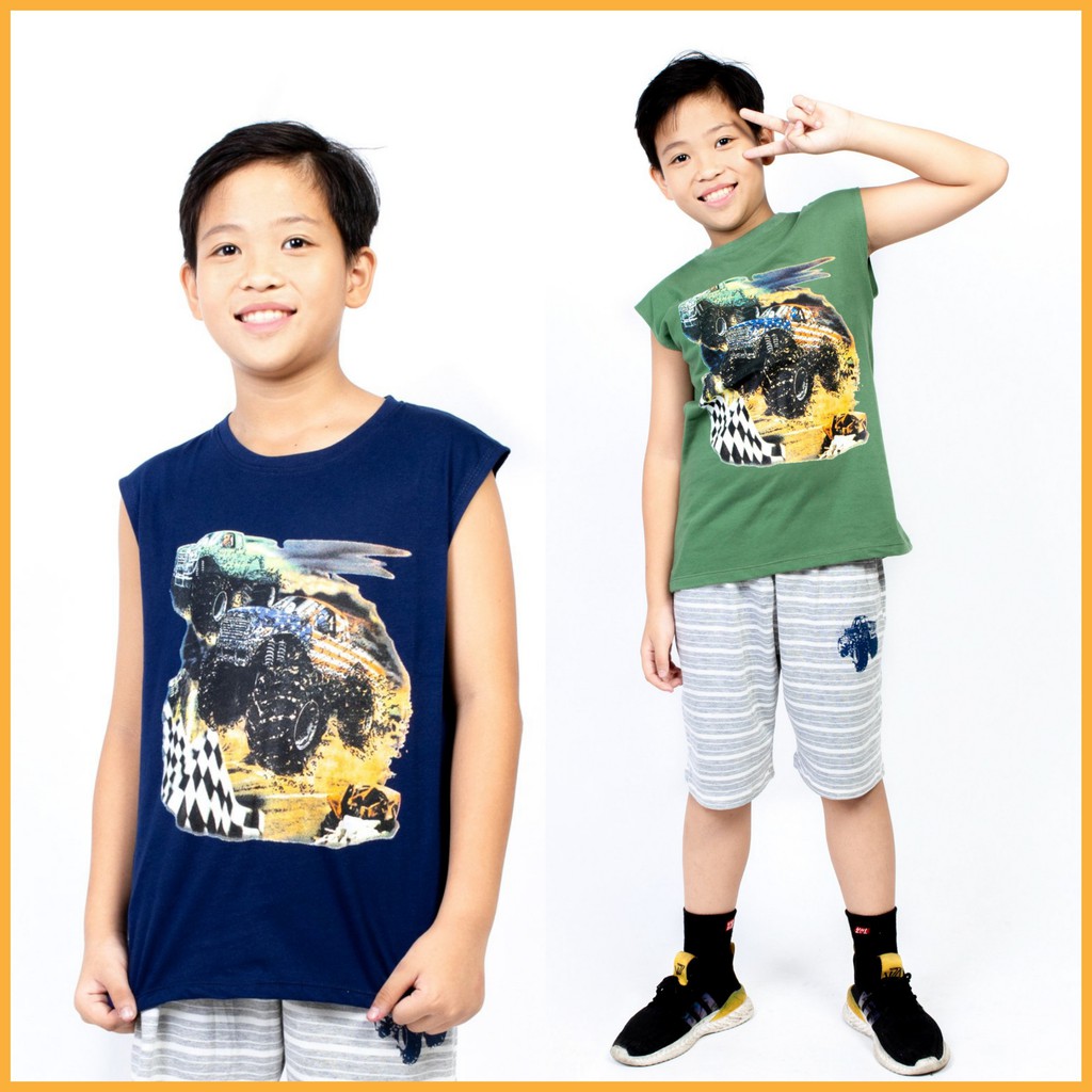 2OTO - Bộ ba lỗ bé trai size đại 20-40kg áo tank top cotton mùa hè