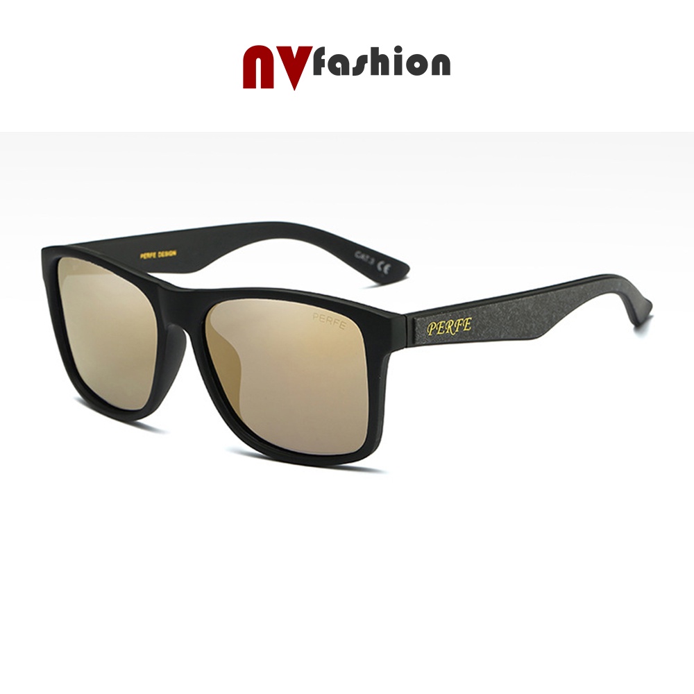 Kính mát thời trang nam nữ NVfashion PE304, gọng vuông tròng phân cực chống tia uv