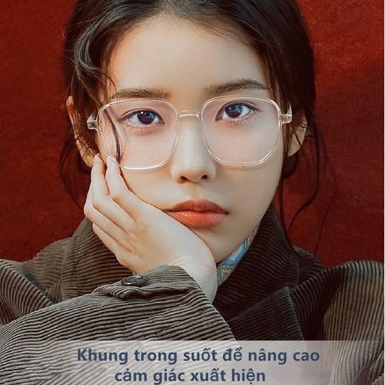 Bset】Mắt kính nữ giả cận-Gọng Hình Đa Giác Chống Ánh Sáng Xanh Và Bức Xạ-Có độ Sẵn 0-6 độ-thời trang cá tính Hàn Quốc