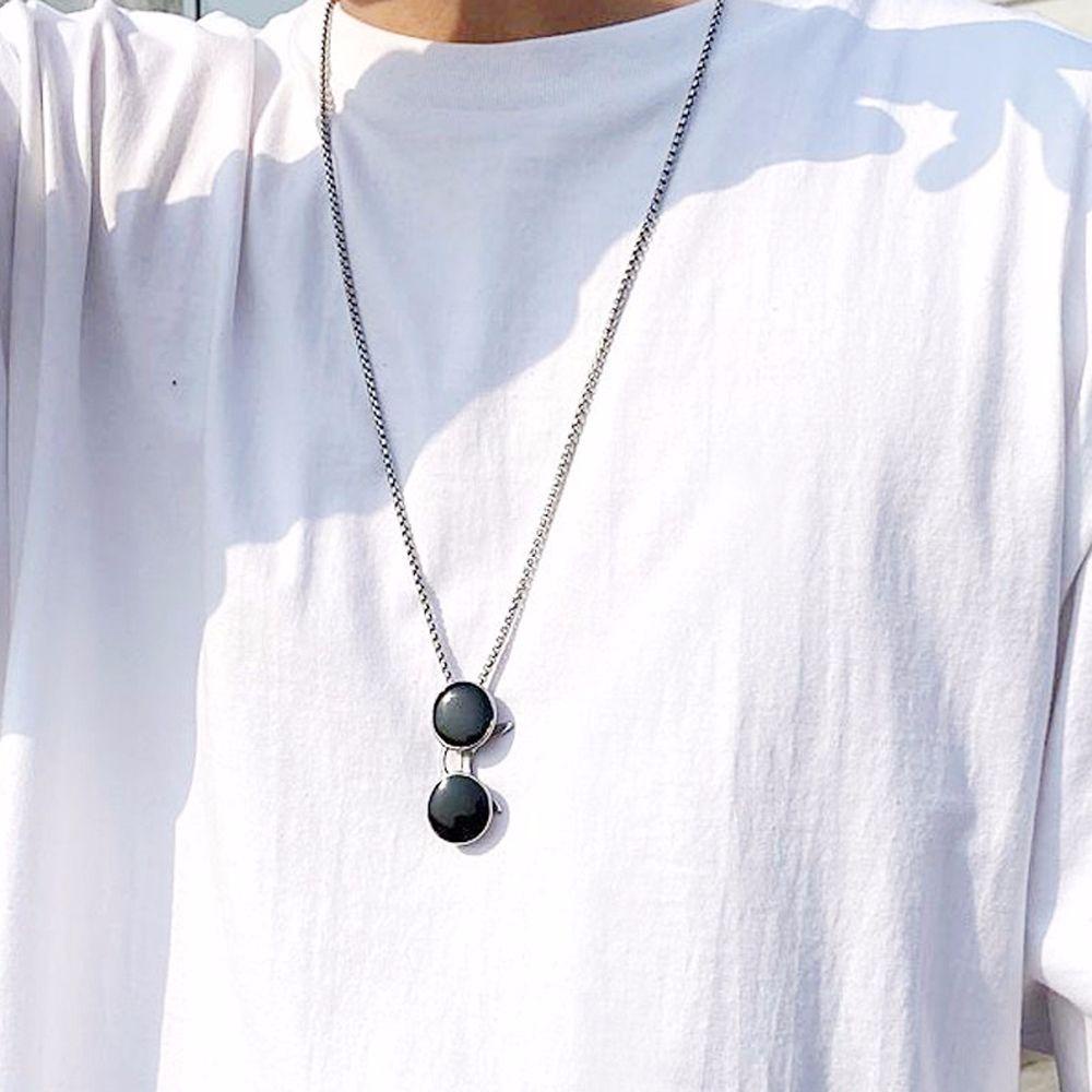 Vòng cổ Mặt Hình Mắt Kính Phi Hành Gia Phong Cách Punk Hip Hop Hàn Quốc Cho Nam