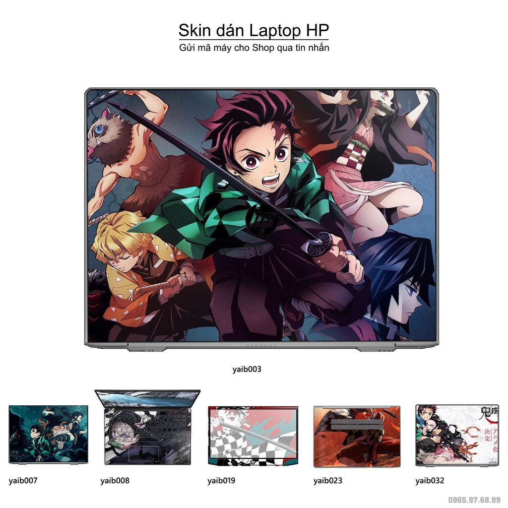 Skin dán Laptop HP in hình Kimetsu No Yaiba (inbox mã máy cho Shop)