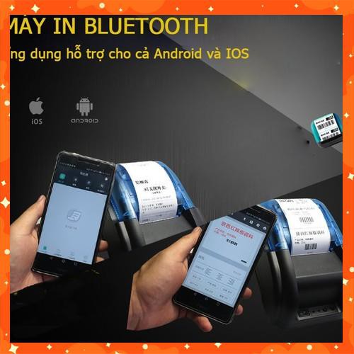 Máy Bluetooth 3 trong 1, in hybrid cả hóa đơn và mã vạch, tích hợp chức năng soi tiền giả, in bill và mã vạch 3-in-1
