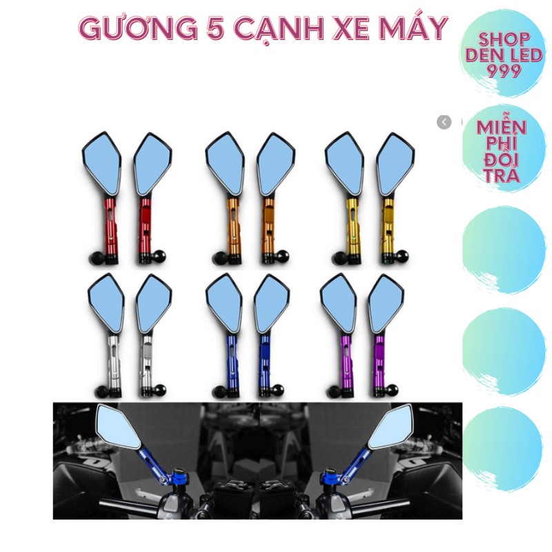 Rizoma Gương 5 Cạnh Xe Máy Loại Đẹp (Giá 1 Đôi)