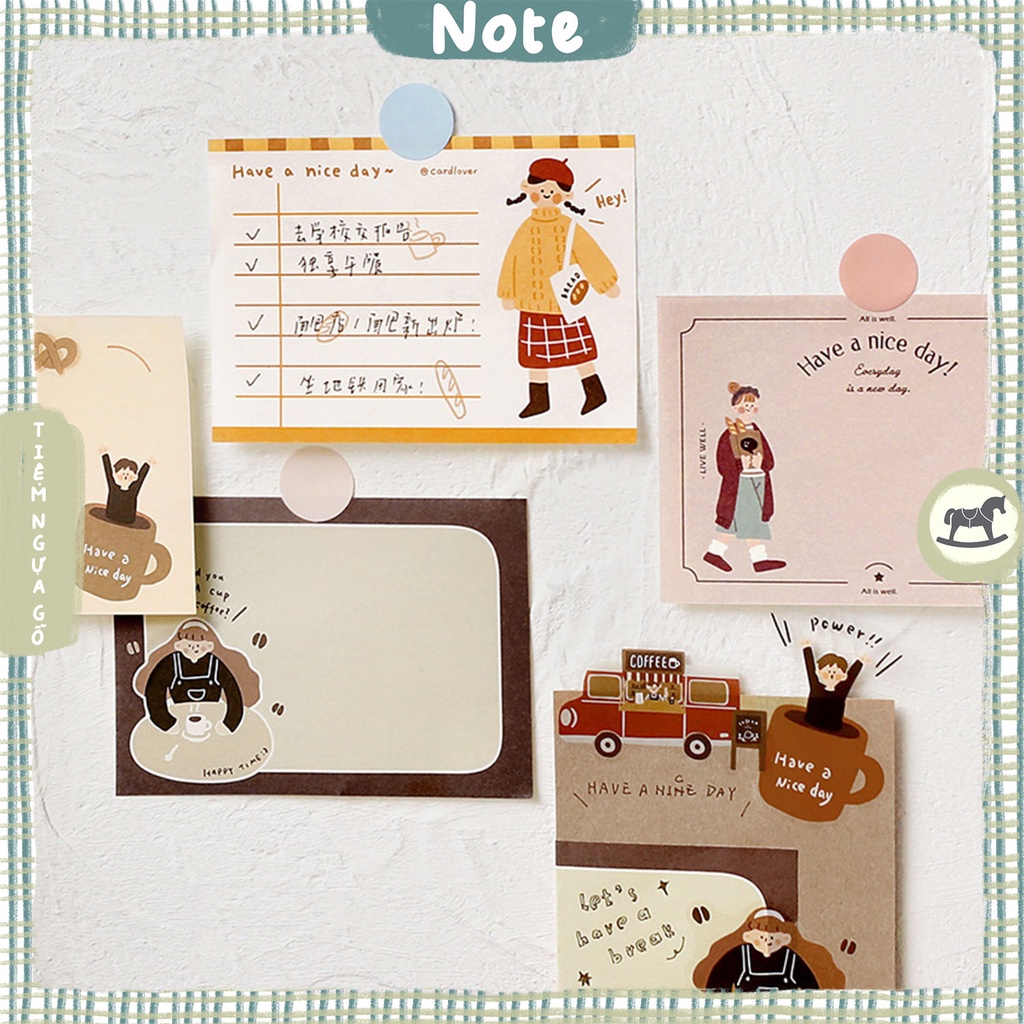 Tập 80 Note B7 Caramel Melody Giấy Note Ghi Chú Cute Dễ Thương Trang Trí Bullet Journal - Tiệm Ngựa Gỗ