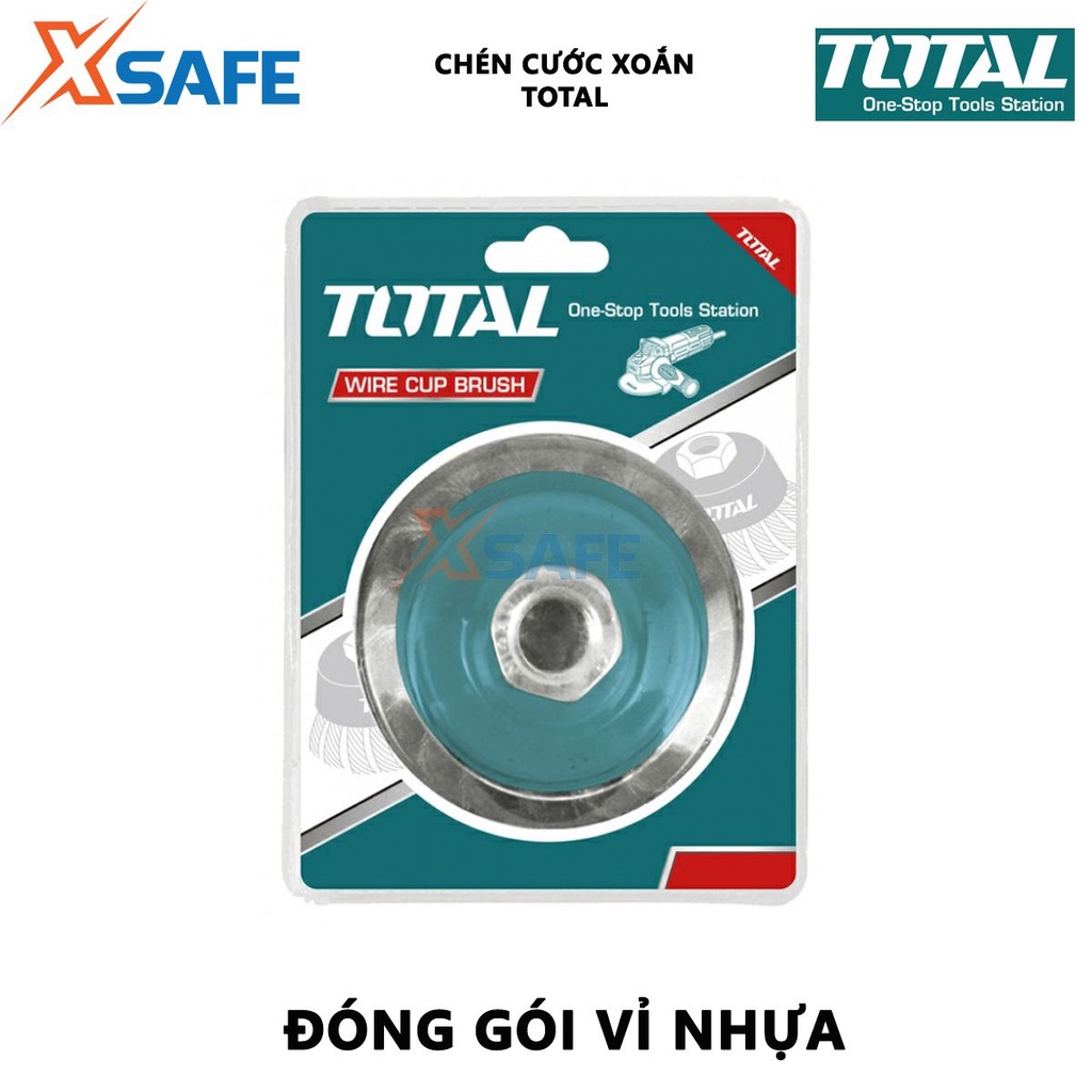 Bánh cước thép xoắn TOTAL Chén cước thau xoắn kích thước 75-125mm, đường kính dây cước 0.5mm, cốt M10 - [XSAFE]