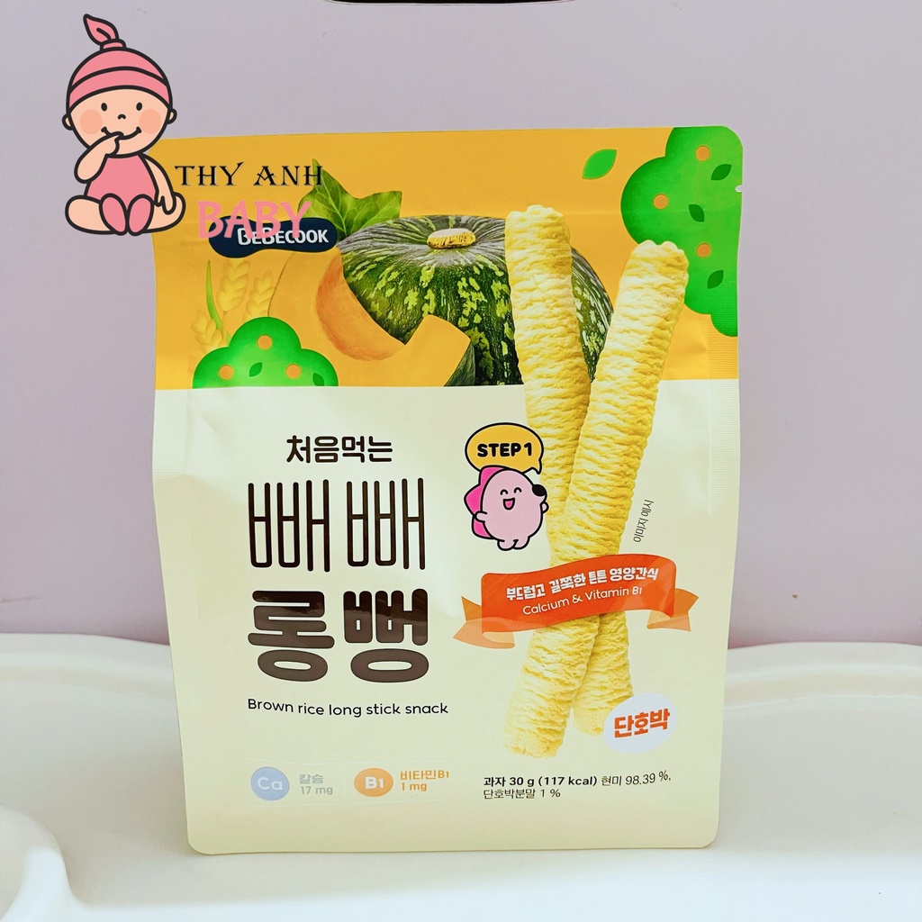 Bánh Gạo Lứt Hữu Cơ Bebecook Hình Que Hàn Quốc